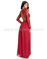 NLY Eve Long Sleeve Red Lace Dress